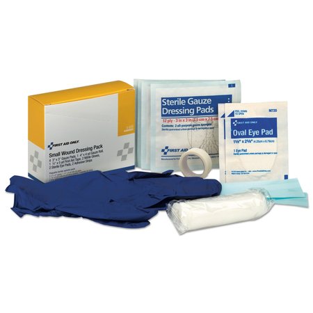 First Aid Only Small Wound Dressing Kit, Includes Gauze/Tape/Gloves/Eye Pads/Bandages 3-910